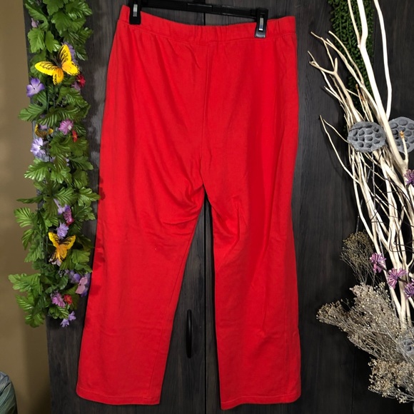 /🌸5/$25🌸Vintage Cotton Red Bootcut Drawstring Sweatpants Size Large - Picture 9 of 14